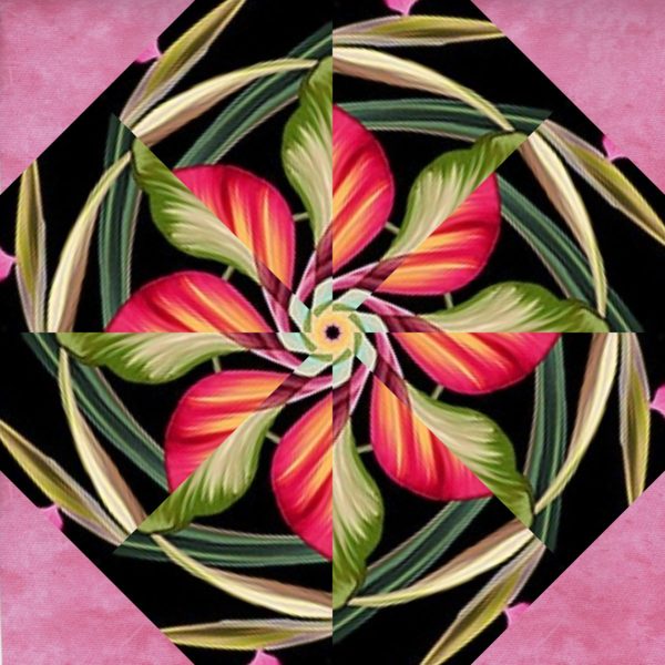 Floral Fantasia Kaleidoscope Block