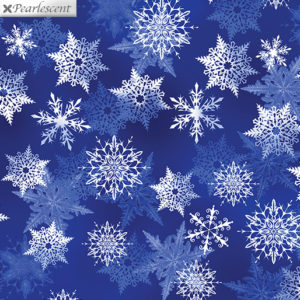 Pearl Snowflake Colbalt Fabric
