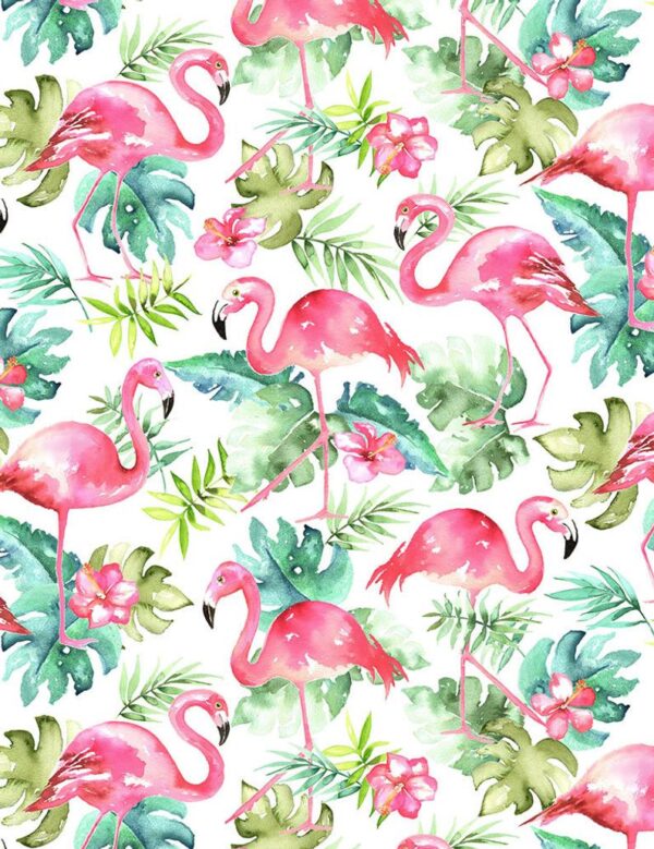 flamingos watercolor