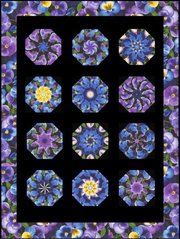 Large Pansy Complete Quilt