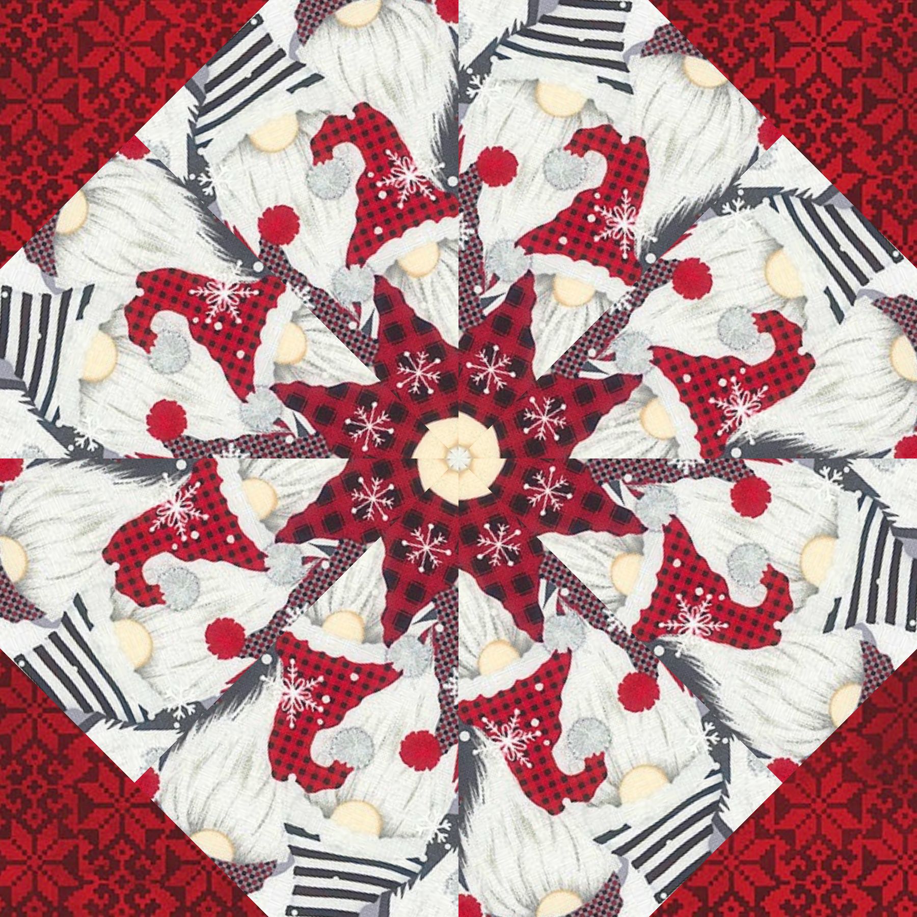 Holiday Gnomes Kaleidoscope Pre Cut Table Runner Kit - Kaleidoscope