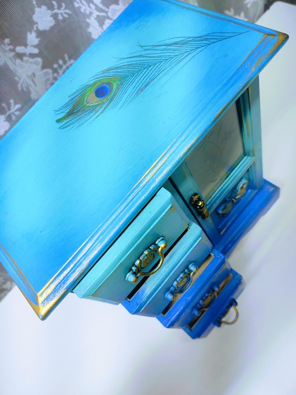 Regal Peacock Jewelry Box