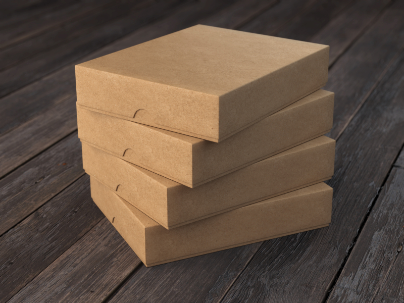 Pile of flat cardboard boxes