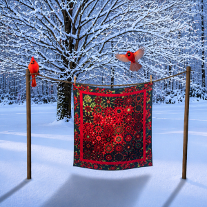 Scarlet Poinsettia Kaleidoscope Within Quilt Kit