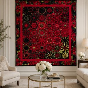 Scarlet Poinsettia Kaleidoscope Within Quilt Kit