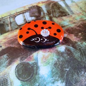 painted ladybug rock