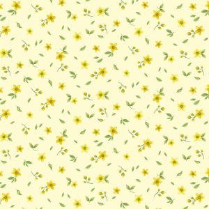 Yellow Floral Quilting Fabric