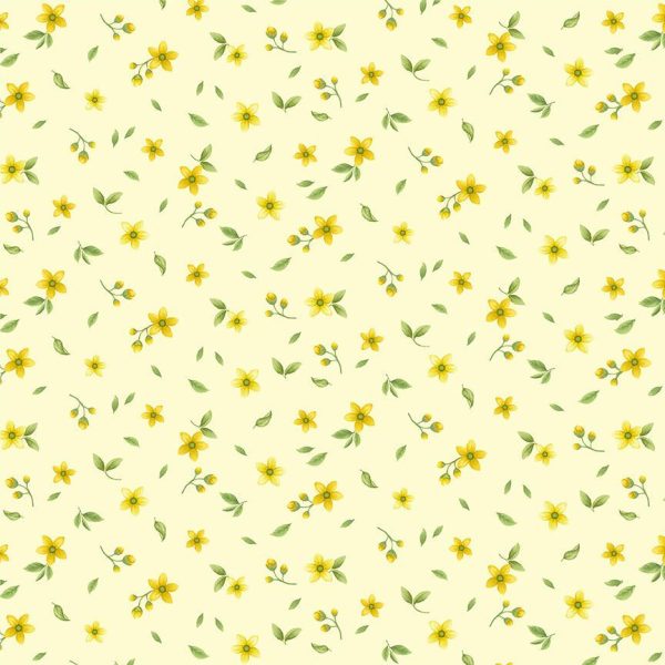 Yellow Floral Quilting Fabric