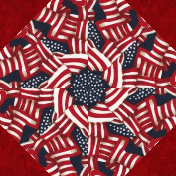 pre cut quilt kit, american flag fabric