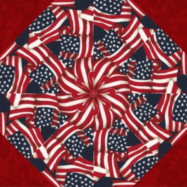 pre cut quilt kit, american flag fabric