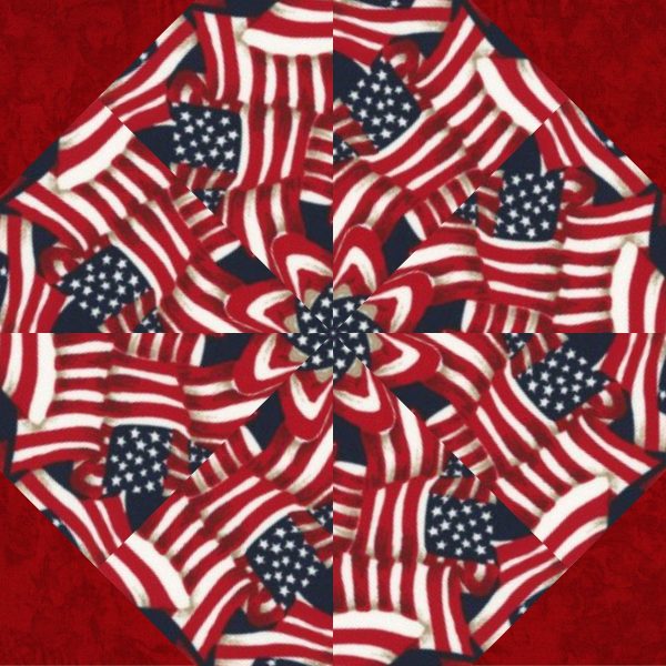 pre cut quilt kit, american flag fabric