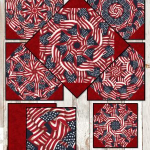 pre cut quilt kit, american flag fabric