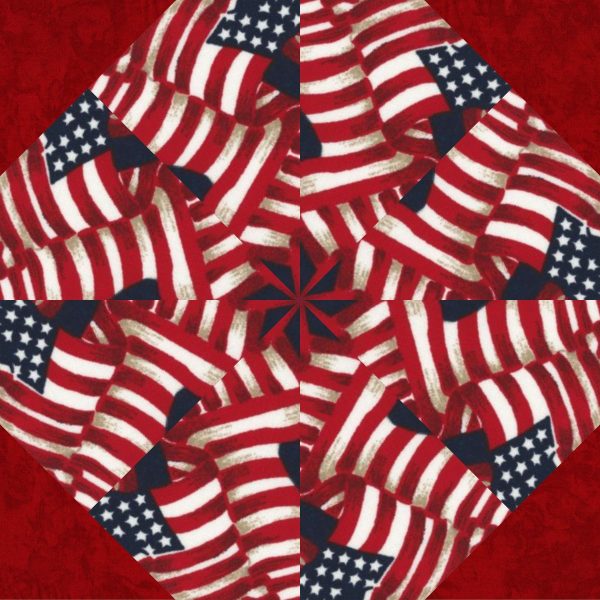 pre cut quilt kit, american flag fabric