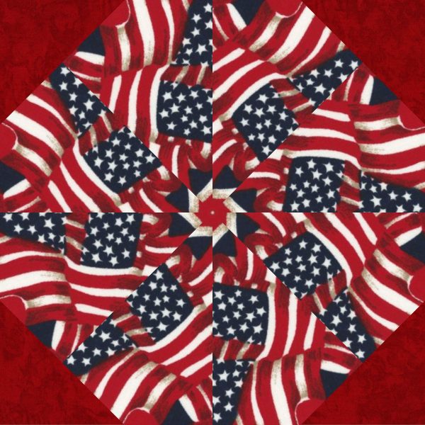 pre cut quilt kit, american flag fabric