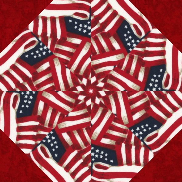 pre cut quilt kit, american flag fabric