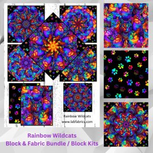 rainbow wildcats fabric bundle