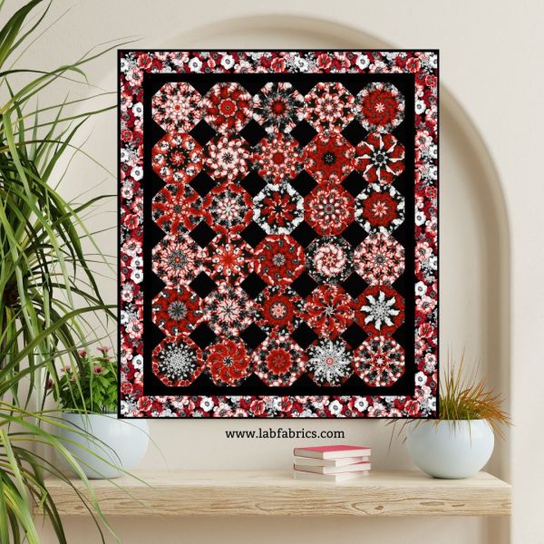 Scarlet Days & Nights 30 Pre-Cut Kaleidoscope Quilt Kit