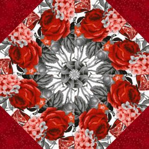 Scarlet Days & Night Pre-Cut Kaleidoscope Quilt Kit (12-6 Blocks)