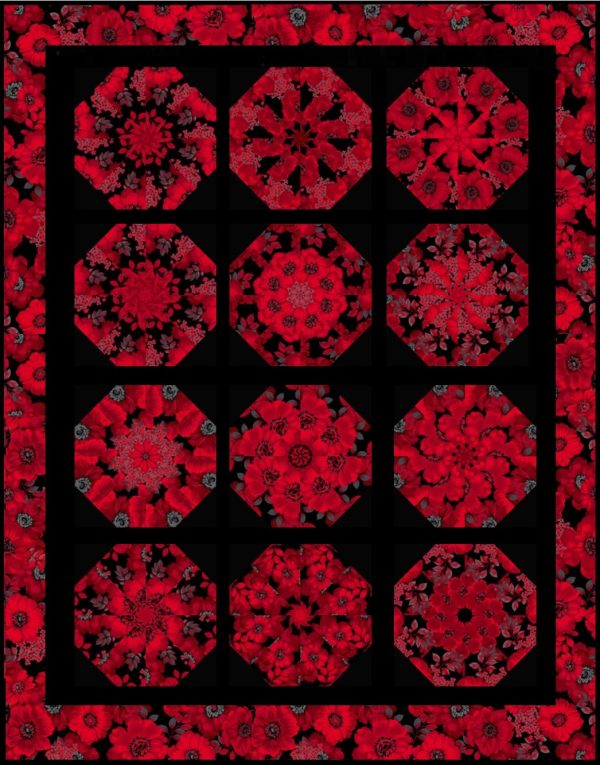 Scarlet Days & Nights Complete Pre-Cut Kaleidoscope Quilt Kit - Image 10