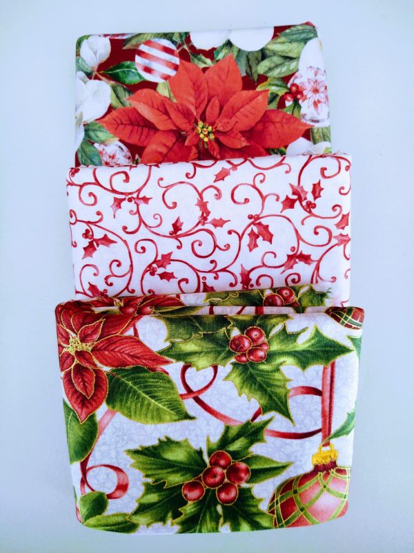 3 Yards Assorted Christmas Floral Fabric