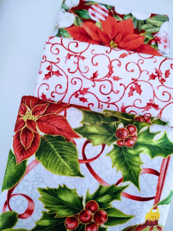 3 Yards Assorted Christmas Floral Fabric - Image 5