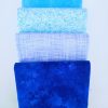 4 Piece Assorted Blues Fabric