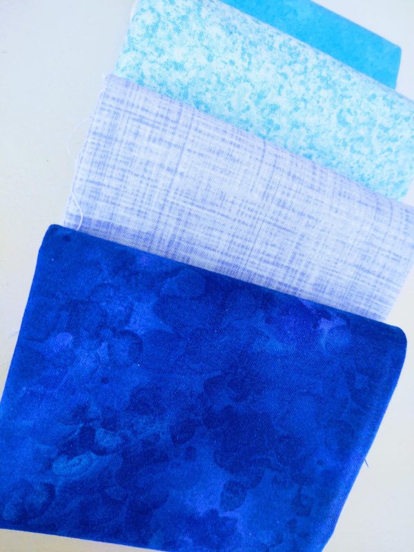 4 Piece Assorted Blues Fabric - Image 2