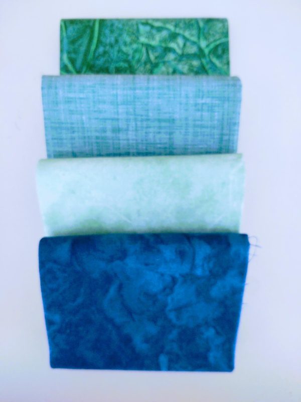 4 Piece Assorted Greens Fabric