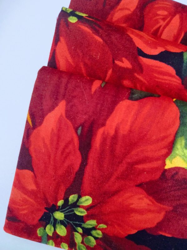 4 Piece Scarlet Poinsettia Fabric - Image 2