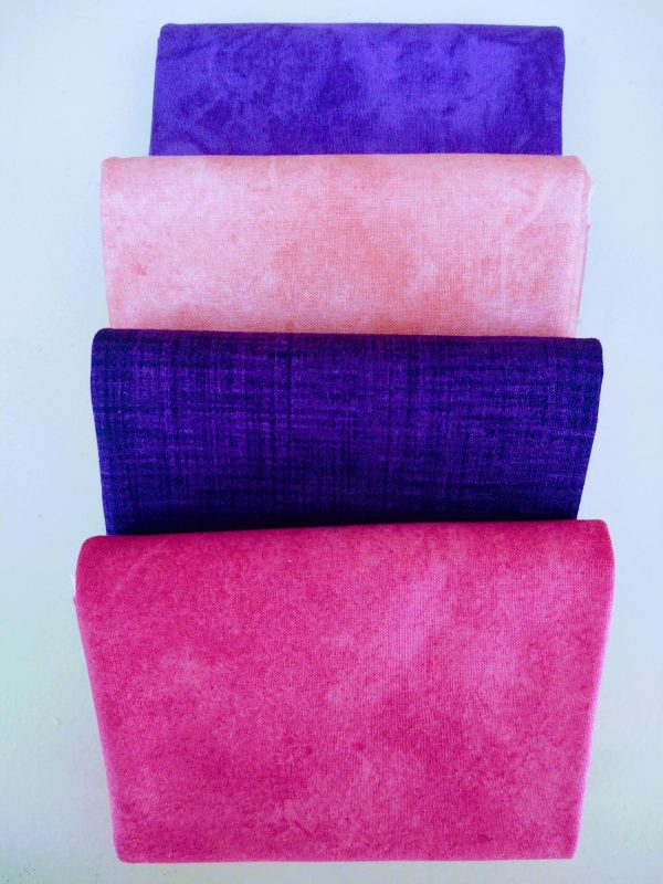 4 Piece Purples / Pinks Tonal Fabrics