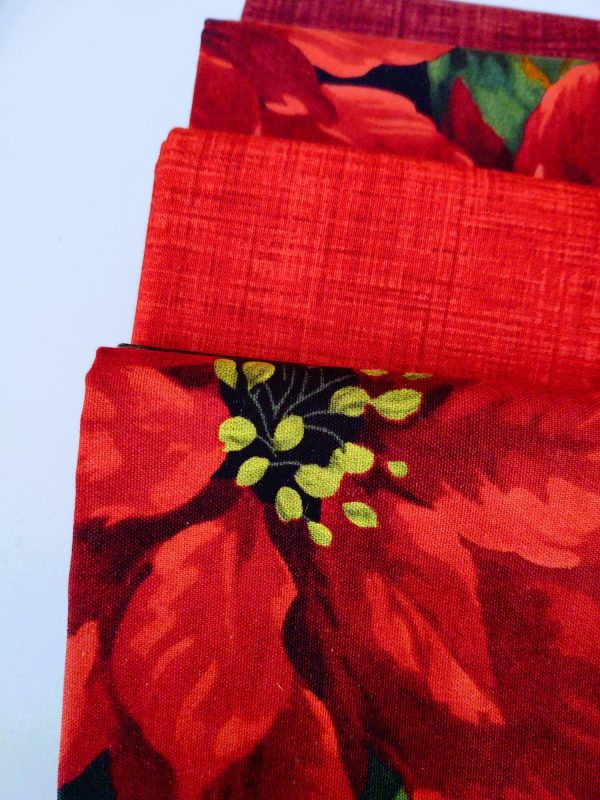 4 Piece Scarlet Poinsettia / Tonal Fabrics - Image 2