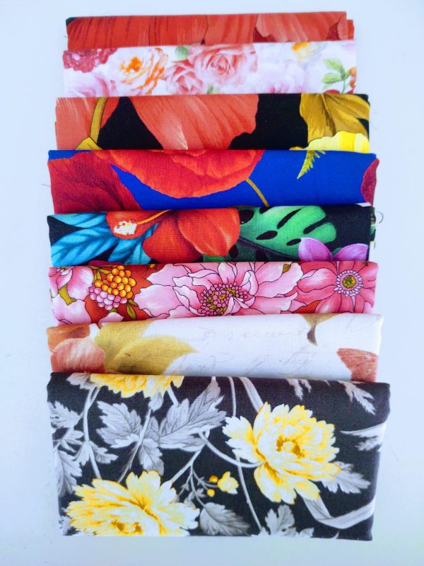 8 Piece Assorted Floral Print Fabrics