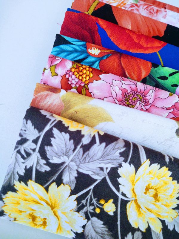 8 Piece Assorted Floral Print Fabrics - Image 2