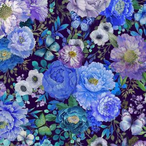 plum fancy fleur quilt fabric