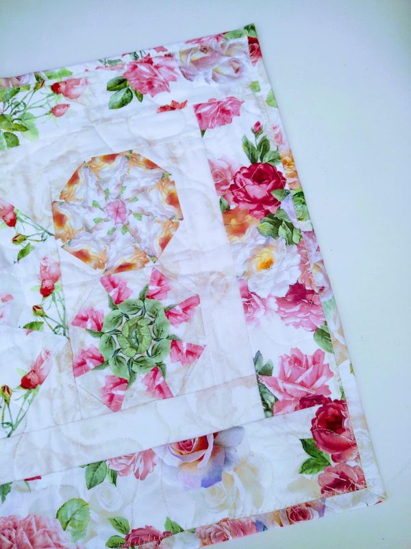 Spring Floral Roses Quilted Table Runner - Image 5