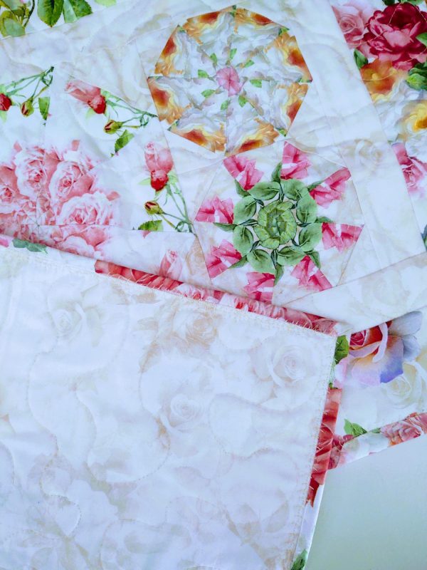 Spring Floral Roses Quilted Table Runner - Image 3