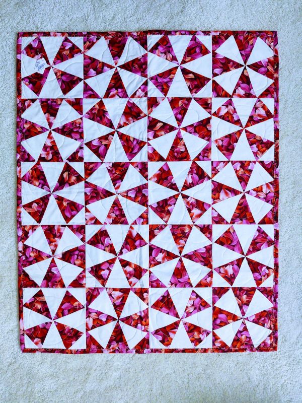 Petal Whimsey Baby Quilt, Lap Throw, Wheel Chair Quilt, or Wall hanging