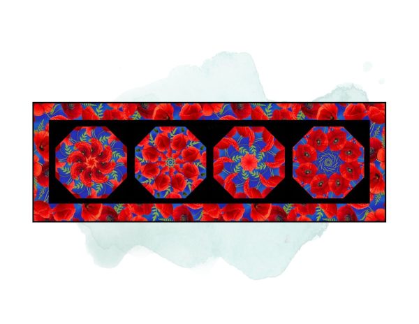 Royal Poppies Kaleidoscope Pre Cut Table Runner Kit