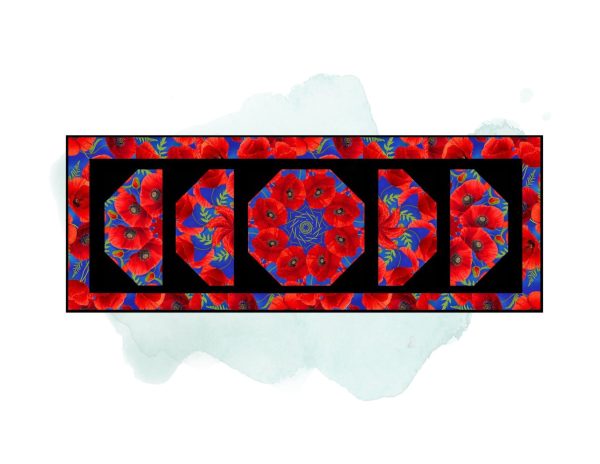 Royal Poppies 'Sliced' Kaleidoscope Pre Cut Table Runner Kit