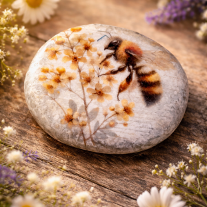 Hand Painted Rock - Bumble Bee