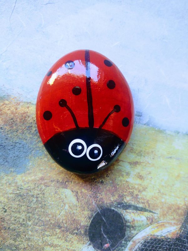 ladybug rock, paperweight, get well gift, friendship gift, ladybug gift