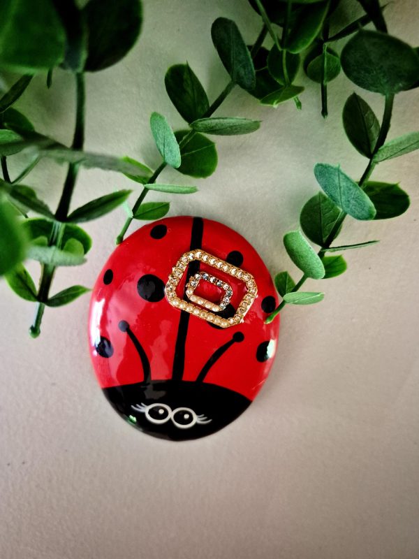 hand painted ladybug rock, get well gift, friendship gift