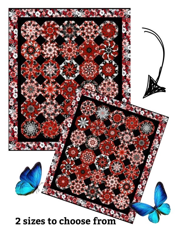 pre cut kaleidoscope quilt kit, stack n whack, one block wonder quilt