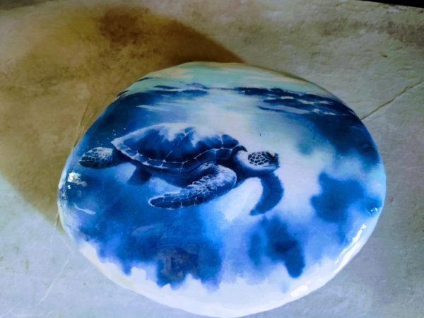 Hand Painted Sea Turtle Rock - Image 5