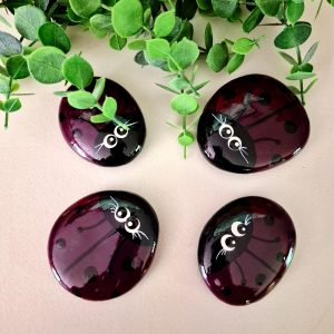 Painted Lady Bug Rocks - Black Cherry