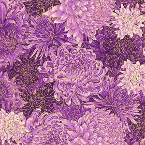 Shizuka Packed Purple Florals Fabric Yardage