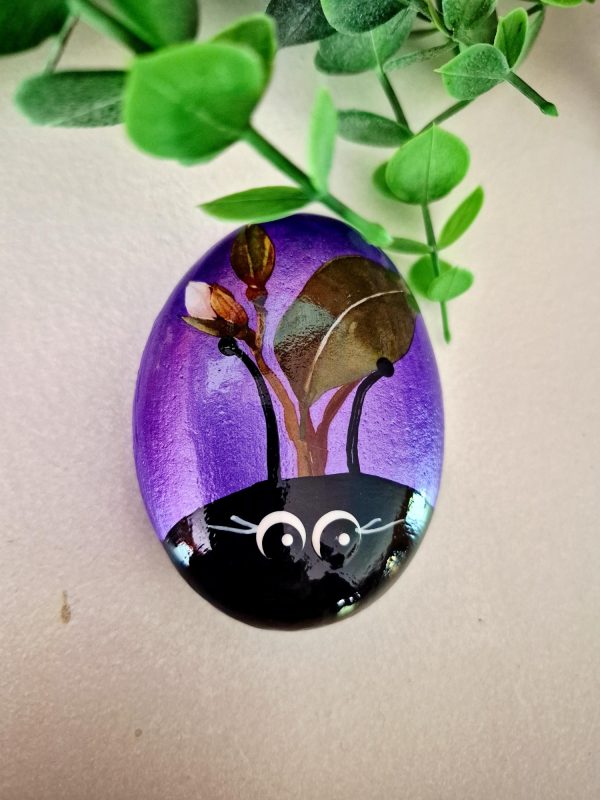 Painted Lady Bug Rocks - Purple Metallic Designed
