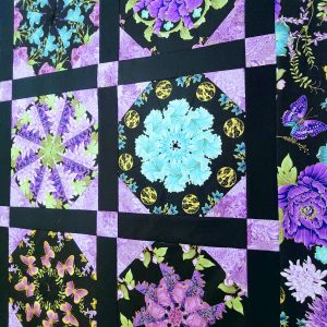 Shizuka Floral Baby Quilt, Lap Throw, Wheelchair Quilt, or Wall hanging