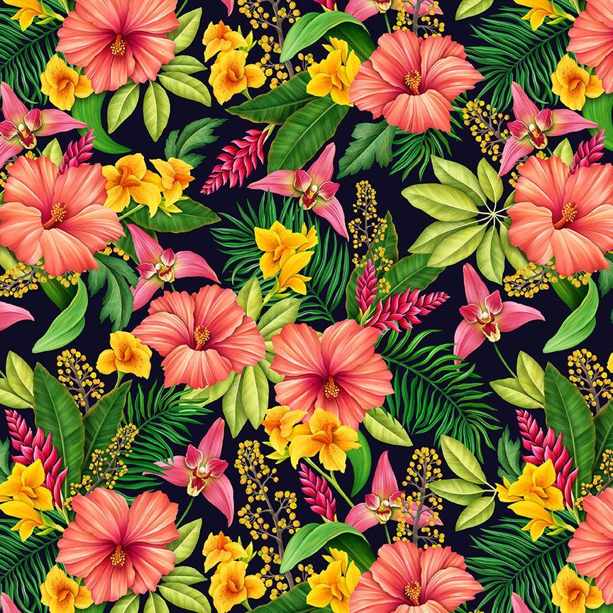 Tropical Fleur Rosie Pre-Cut Kaleidoscope Quilt Kit (12-6" Blocks) - Image 7