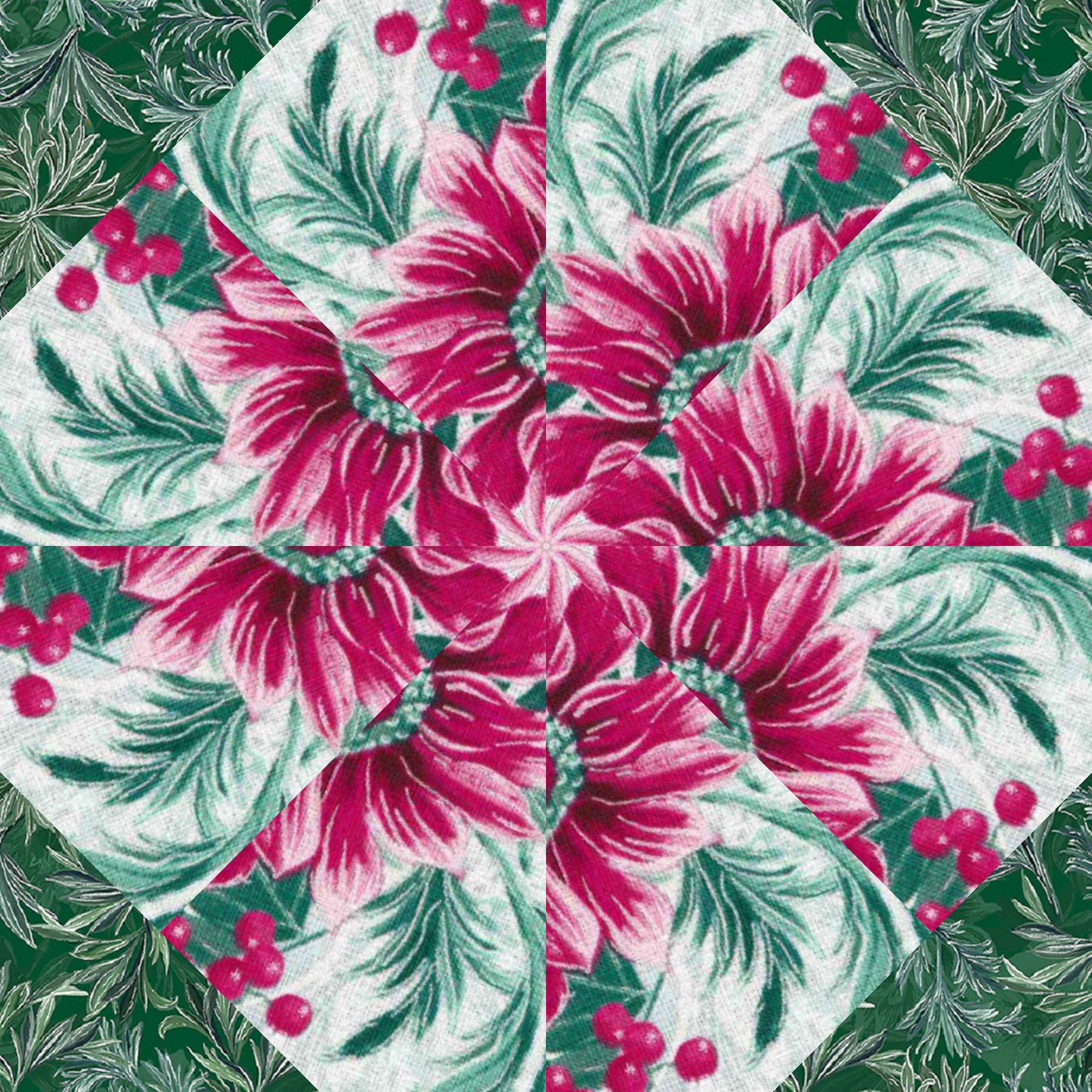 kaleidoscope quilting, pre cut quilt kit, christmas fabric